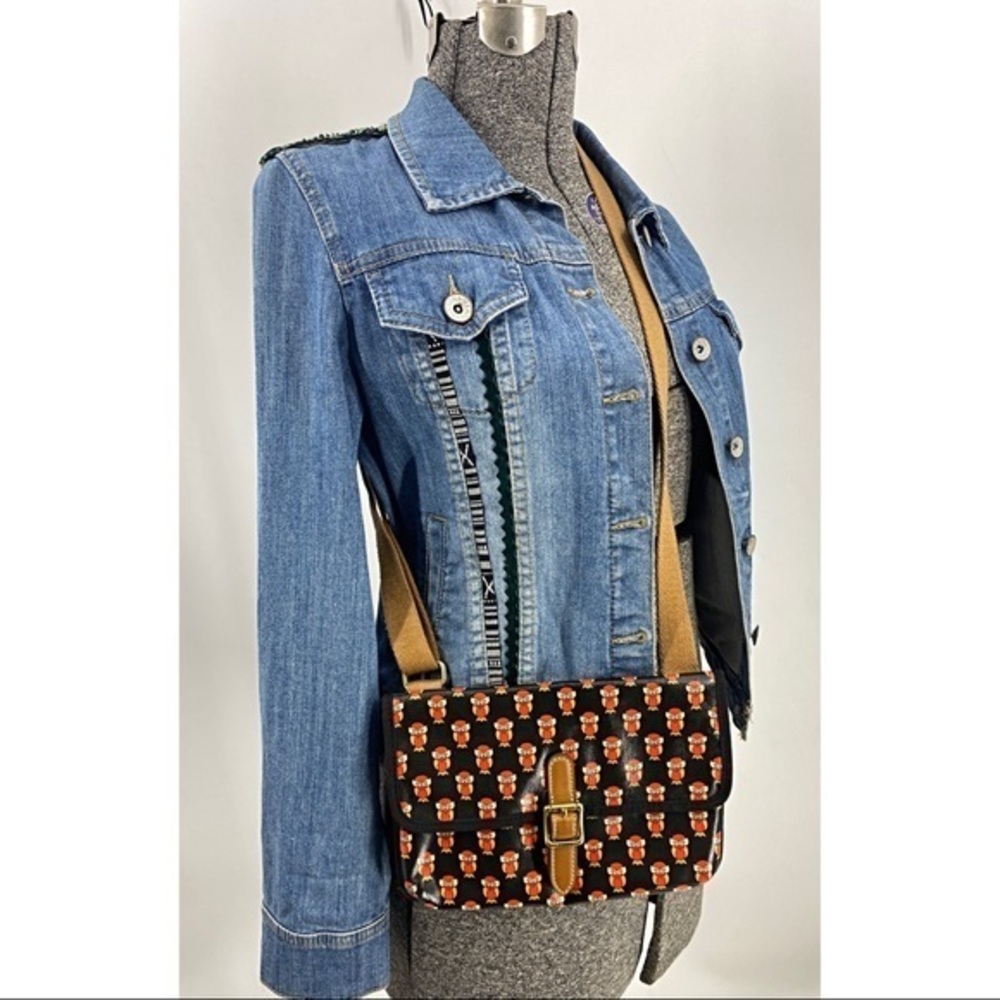 Fossil Canvas Coated Owl Print Adjustable Strap C… - image 1